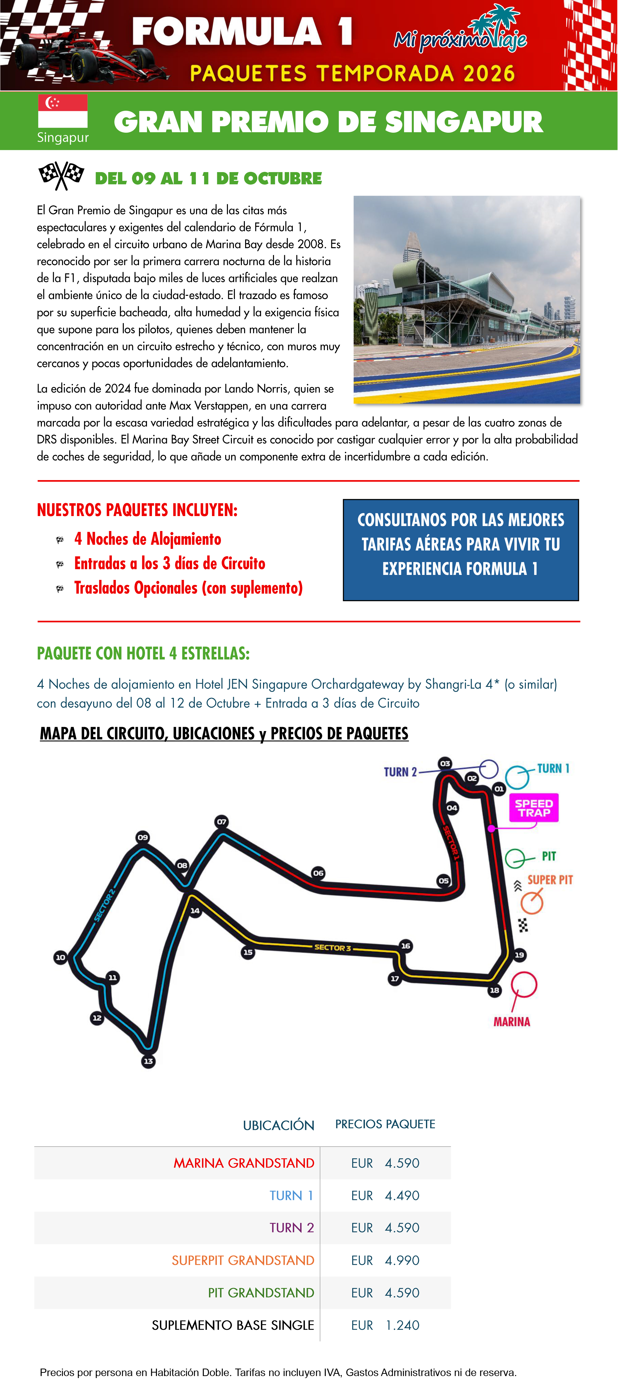 FORMULA 1 GRAN PREMIO DE SINGAPUR